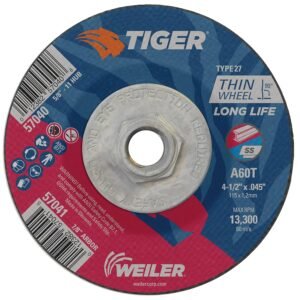 weiler 57040 4-1/2" 10 pack cutting wheel steel/metal 045 type 27 5/8 "-11" hub