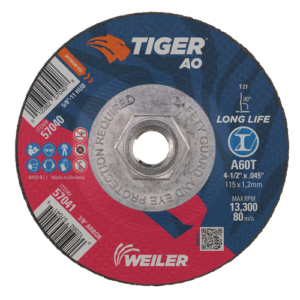 WEILER 57040 4-1/2 Inch Cutting Wheel Steel/Metal Long Life Performance Cutting 045 Type 27 5/8 -11 Hub