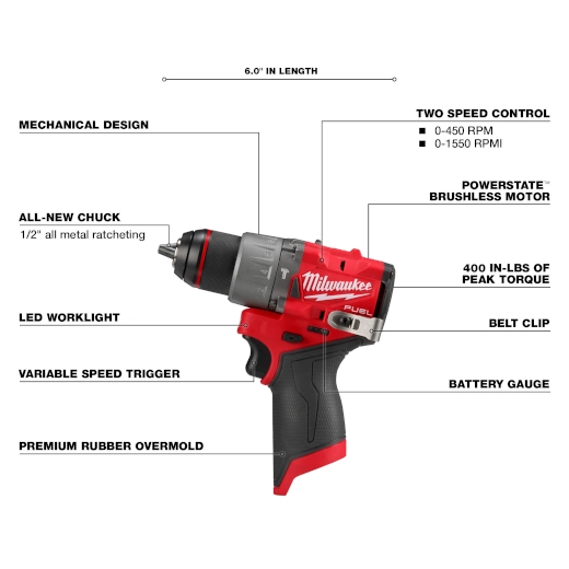 Milwaukee M12" Hammer Drill 3404-20