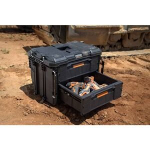 RIDGID 257067 2.0 Pro Gear System 22 in. XL 2 Drawers Modular Tool Box Storage - Power Tool Case