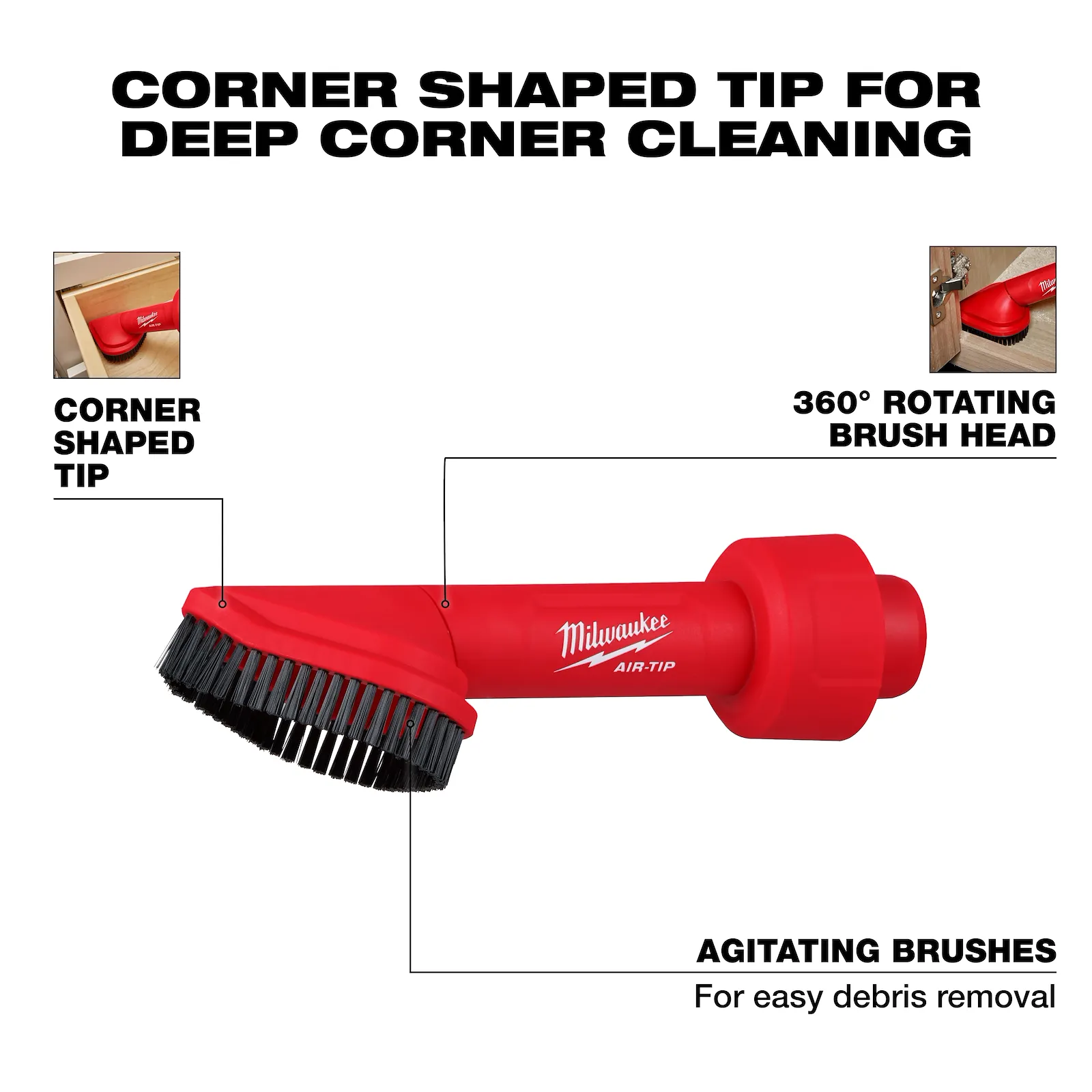 Milwaukee AIR-TIP™ Rotating Corner Brush Tool | 49-90-2021