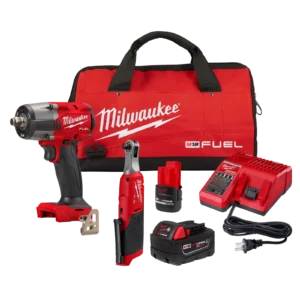 Milwaukee M12 3/8 in. Ratchet and M18 1/2 in. High Torque Impact Wrench Combo Kit | 3890-22