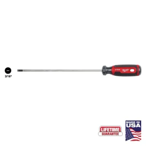 Milwaukee 3/16" Cabinet 8" Cushion Grip Screwdriver (USA) | MT213