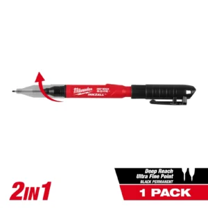 Milwaukee Inkzall Black Fine Tip Jobsite Marker 1 pk 48-22-3152