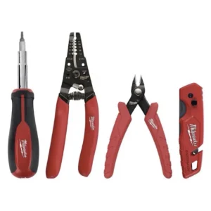 Milwaukee Electrician's Hand Tool Set | Screwdriver Knife Cutters 4PC | 48-22-6119