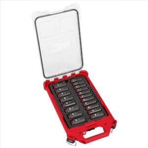Milwaukee Shockwave Impact Duty Socket 3/8in. Drive Metric PACKOUT Socket Set (19pc) 49-66-6801